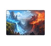 Tappeto decorativo per soggiorno, motivo: montagne di fuoco, antiscivolo, lavabile, 7,6 x 12,7 cm, per camera da letto, interni, camera da letto, soggiorno, 152 x 99 cm