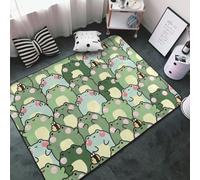 Tappeto decorativo per soggiorno, motivo: rana timida, antiscivolo, lavabile, 7,6 x 12,7 cm, per camera da letto, morbido tappeto per interni, camera da letto e soggiorno, 152 x 99 cm