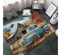 Tappeto decorativo per soggiorno, stile vintage, motivo camion fattoria, antiscivolo, lavabile, 7,6 x 12,7 cm, per camera da letto, interni, camera da letto, soggiorno, 152 x 99 cm