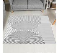 Tappeto,Decorazione per la casa con design geometrico moderno, grigio, 110 x 110 cm, Area Rug Living Room, Bedroom, Farmhouse Fireplace, Lounge Rugs for Wooden Floors,