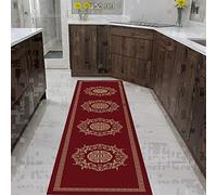 Tappeto Della Hall, Tappetino Antiscivolo Spalmabile Che Borda Red Style European Design Di Stampa per la Camera da Letto Del Corridoio D'Ingresso, Pila 0.6Cm/a/80X100Cm