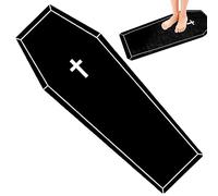 Tappeto di bara Halloween tappeto da bagno 51x19 pollici non slip in stile gotico tappetino da bagno di bara horror tappeti decorazioni spettrali per soggiorno camera da letto cucina in cucin