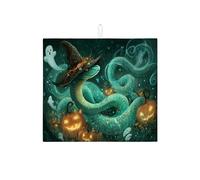 Tappeto di essiccazione fantasia serpente per bancone cucina tappeto asciugatura in microfibra motivo fantasma, tappetino per scolapiatti assorbente 40,6 x 45,7 cm