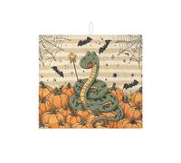 Tappeto di essiccazione per bancone cucina con motivo serpente verde carino, tappetino assorbente per scolapiatti in microfibra per caffè, bar, 40,6 x 45,7 cm