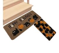 Tappeto di Halloween senza slittamento - Set di tappetini da cucina in 2 pezzi con supporto anti-fatica e design spaventoso | Tappetino da pavimento di Halloween per il bagno della cucina a casa