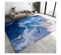 Tappeto Di Lusso Con Motivi Astratti Marmo Geometrici, Tappetos Interno In Flanella Antiscivolo For Soggiorno, Camera Da Letto E Ufficio Progetto Durevole(Blue,80 * 160cm)