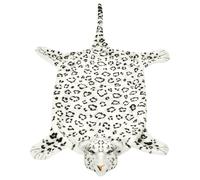 Tappeto di Peluche a Forma di Leopardo 139 cm Bianco