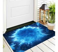 Tappeto D'Ingresso 3D Blu Nebulosa Di Gelo,Tappeti Antiscivolo Arte Di Luci E Ombre Per Della Salotto Cameretta Scendiletto Bagno Soggiorno Porta Anteriore E Posteriore Ufficio,50X80Cm