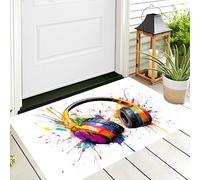 Tappeto D'Ingresso 3D Colore Cuffie Musicali,Tappeti Antiscivolo Arte Dei Graffiti Per Della Salotto Cameretta Scendiletto Bagno Soggiorno Porta Anteriore E Posteriore Ufficio,50X80Cm