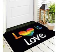 Tappeto D'Ingresso 3D Colori Dell'Arcobaleno Parole D'Amore,Tappeti Antiscivolo Arte Romantica Per Della Salotto Cameretta Scendiletto Bagno Soggiorno Porta Anteriore E Posteriore Ufficio,50X80Cm