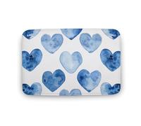 Tappeto disegnato a mano con cuore blu grande tappeto in velluto corallo tappetini con retro in gomma antiscivolo vasca da bagno tappetino elegante tappeto lavabile per sala giochi 40 x 60 cm