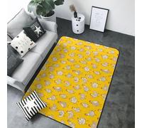 Tappeto divertente e carino con pollo, giallo, per soggiorno, camera da letto, interni, decorazione estetica, 13 x 17 cm, morbido, lavabile, antiscivolo