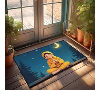 Tappeto divertente per porta d'ingresso preghiera nella notte: una scena serena zerbino uomo grotta decorazione giardino regali (50 x 80 cm)