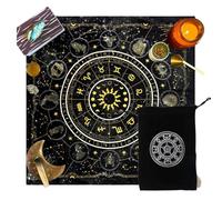 Tappeto Divinatorio e Sacchetto - Tovaglia per Carte Oracoli e Tarocchi - Panno d'Altare per Praticare Cartomanzia e Pendolino Esoterico(75 * 75cm)(una tovaglia + una borsa)