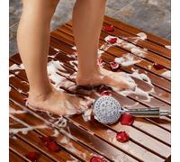 Tappeto Doccia Antiscivolo Rettangolare, Pedana Doccia Legno, Tappetino Antiscivolo Vasca da Bagno per Esterno Interno, Spessore 3,5 CM, Materiale di Cedro Rosso(Walnut wood,85 x 85 cm)