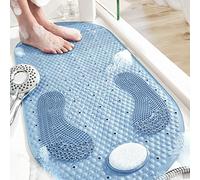Tappeto Doccia Antiscivolo Tappetino Vasca da Bagno 80 x 40 cm Tappeto Doccia Tappeto TPE Tappetino Antiscivolo per Vasca con pietra pomice, Blu