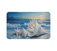Tappeto Doccia Classico Zerbino Entrata Waves And Conch Summer Antiscivolo Tappetino Porta Per Camera Cortile Terrazzo 40X60Cm