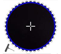 Tappeto elastico di ricambio per trampolino, colore nero, con 64 anelli a V, parti sicure e divertenti, per divertimento e intrattenimento all'aperto senza fine