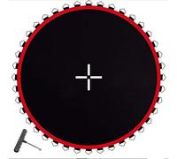 Tappeto elastico di ricambio per trampolino con anelli a V, colore nero, resistente, con 64 passanti, perfetto per divertirsi e giocare in sicurezza.