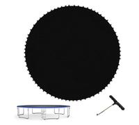 Tappeto Elastico Telo Ricambio Trampolino, Tappetino da salto di sicurezza a molla resistente all'acqua e ai raggi UV da 14 piedi con anelli a V, Accessori per trampolino tondo, 14FT(88 buckle),Black