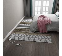 Tappeto Elettrico Riscaldato - Riscaldatore A Pavimento Radiante per Yoga E Riscaldamento Interno, Tappeto Marocchino in Stile Geometrico - Ottimo Tappetino Riscaldante Elettrico, B, 105CM*190CM