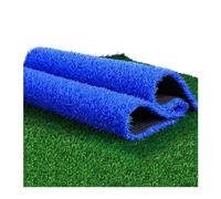 Tappeto erboso artificiale con fori di drenaggio in gomma, fai da te, prato sintetico decorativo blu per cortile, scuola, balcone, tagliabile, 150 x 500 cm