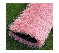 Tappeto erboso artificiale di alta qualità con fori di drenaggio, altezza 2,5 cm, resistente, antiscivolo, tappeto sintetico per animali domestici e parchi giochi, rosa, 79,8 x 129,5 cm