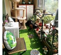 Tappeto erboso artificiale verde 3x5m con aspetto naturale, altezza 20mm, tappeto erboso sintetico super denso con fori di drenaggio (dimensioni: 3x5m)