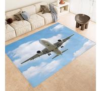 Tappeto Esterno 50x80 cm Imitazione Cashmere Tappeto Pelo Corto Modello Aereo Nuvole Cielo Creativo 3D Tappeti Cucina Antiscivolo Lavabile Antimacchia Adatto per Appartamenti Camerette Ingressi