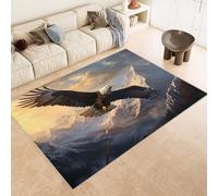 Tappeto Esterno 50x80 cm Imitazione Cashmere Tappeto Pelo Corto Modello Aquila Volare Montagne Cielo 3D Tappeti Cucina Antiscivolo Lavabile Antimacchia Adatto per Appartamenti Camerette Ingressi