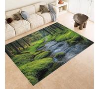 Tappeto Esterno 50x80 cm Imitazione Cashmere Tappeto Pelo Corto Modello Boschi Pietre Sole Paesaggio 3D Tappeti Cucina Antiscivolo Lavabile Antimacchia Adatto per Appartamenti Camerette Ingressi