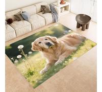 Tappeto Esterno 60x90 cm Imitazione Cashmere Tappeto Pelo Corto Modello Cane Fiori Erba Animale 3D Tappeti Cucina Antiscivolo Lavabile Antimacchia Adatto per Appartamenti Camerette Ingressi