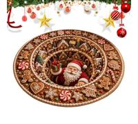 Tappeto Esterno Natale 60 cm Tappeto Antiscivolo con Illusione di Babbo | Zerbino da Porta d'Ingresso Per le Vacanze Portico Soggiorno Pavimento Ingresso Entrata