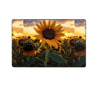 Tappeto Farm Girasole Morbida Flanella 152,4 x 99,1 cm, Antiscivolo Memory Foam, Ideale per Soggiorno Ufficio.