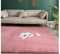 Tappeto fatto a mano in morbido cotone, 140 x 200 cm, lavabile, a pelo corto, perfetto per soggiorno, cucina, camera da letto e corridoio, elegante design rosa