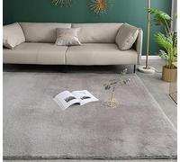 Tappeto fatto a mano, morbido, bianco, grande, in cotone, per soggiorno, camera da letto, cucina e corridoio, lavabile in lavatrice, grigio, 60 x 90 cm