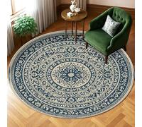 Tappeto floreale, bohémien vintage mandala ornamento nessuno blu navy retro antiscivolo tappeto per casa tappeto per interni non perde pelo, tappeto per soggiorno, camera da letto, sotto il tavolo