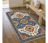 Tappeto floreale, classico classico medaglione geometrico nessuno blu a pelo basso spugna per pavimento di casa rettangolare tappeto stampa tappeto per soggiorno camera da letto sotto il letto