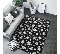 Tappeto floreale con orchidee Plumeria, per soggiorno, camera da letto, interni, camera da letto, decorativo, estetico, 13 x 17 cm, morbido, lavabile, antiscivolo