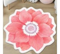 Tappeto floreale in finta lana, adatto agli animali domestici, morbido tappetino per soggiorno, bagno, ingresso, sala giochi, ufficio (motivo F, 180 x 180 cm)