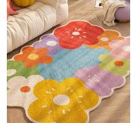 Tappeto Floreale Irregolare In Finta Lana Per Interni, Soggiorno, Camera Da Letto, Ufficio Domestico, Sala Giochi. Tappeti Grandi Astratti(Floral A,40x60cm)