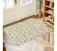 Tappeto floreale, tradizionale classico foglia vite nessuno beige antiscivolo zerbino accenti tappeto resistente allo sbiadimento bagno ingresso comodino porta decorazione 2 'x 3'