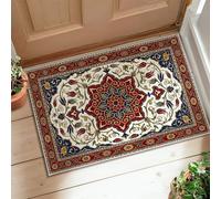 Tappeto floreale, tradizionale classico geometrico ornamentale nessuno rosso a pelo basso morbido zerbino resistente alle macchie ingresso bagno lavanderia comodino decorazione 5 'x 3'