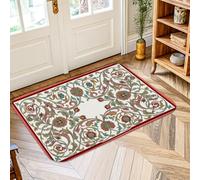 Tappeto floreale, tradizionale ed elegante vortice nessuno rosso antiscivolo zerbino tappeto bordo bordo bordo bagno ingresso ingresso comodino decorazione 5 'x 3'