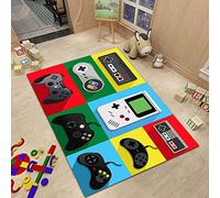 Tappeto Fulmine Gamepad Pavimento Moderno Tappeto Salotto Gamer Tappeto Bambini Ragazzo Camera Da Letto Home Pelo Corto Lavabile Grande Antiscivolo Gioco Morbido Tappetino (Giallo,80 x 160 cm)