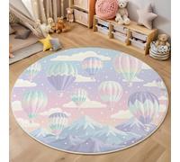 Tappeto Fumetto fantasy Salotto, mongolfiera Mandala Tappetini Antiscivolo Tappeto per Bambini Cameretta Cucina Casa Zona Balcone Tappet Tavolino (60cm)