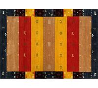 Tappeto Gabbeh 100% Lana 120x180 CM Rosso Giallo Colorato Tessuto a Mano BR11