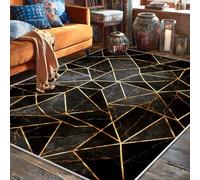 Tappeto geometrico con linee moderne e contemporanee, in marmo, nessuno nero, con retro antiscivolo, resistente allo sbiadimento, tappeto estetico per la casa, soggiorno, camera da letto, sotto il