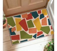 Tappeto geometrico, forme moderne contemporanee blocchi nessuno multicolore a pelo basso zerbino tiro tappeto bordo bordo bagno comodino ingresso porta decorazione 5 'x 3'