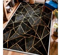 Tappeto geometrico, linee moderne e contemporanee, marmo nessuno, nero, retro antiscivolo, bordatura con bordo bordato, tappeto rettangolare per la casa, tappeto per soggiorno, camera da letto, sotto